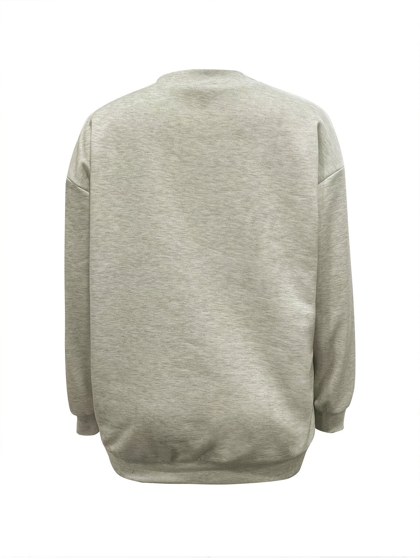 Women'S Sexy V-Neck Sweatshirt, Polyester Knit Fabric, Solid Color, Regular Length, with Metal Chain Detail, for Spring/Fall